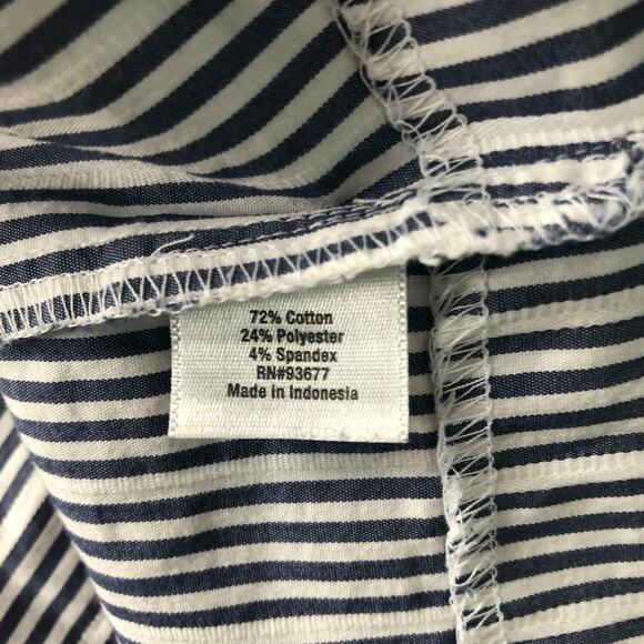 a.n.a Ruffle Cap Sleeve Striped Top Size Large - Picture 10 of 12